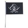 The black pirate flag is decorated with a skull and a cross scimitar pattern on the fabric wall flag Item Picture